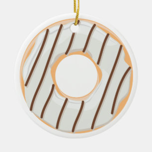 Retro-farbige Donut-Muster Minimalist Party-Spaß Keramik Ornament