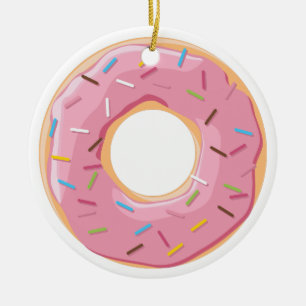 Retro-farbige Donut-Muster Minimalist Party-Spaß Keramik Ornament