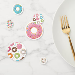 Retro-farbige Donut-Muster Minimalist Party-Spaß Konfetti