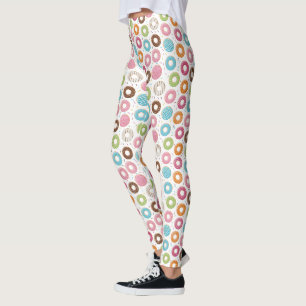 Retro-farbige Donut-Muster Minimalist Party-Spaß Leggings