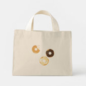Retro-farbige Donut-Muster Minimalist Party-Spaß Mini Stoffbeutel (Rückseite)