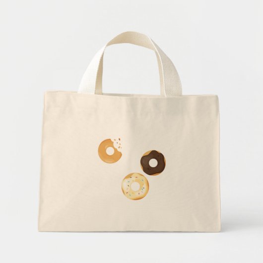 Retro-farbige Donut-Muster Minimalist Party-Spaß Mini Stoffbeutel (Vorne)
