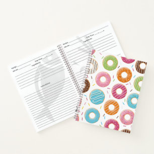 Retro-farbige Donut-Muster Minimalist Party-Spaß Notizblock