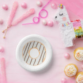 Retro-farbige Donut-Muster Minimalist Party-Spaß Pappteller (Party)