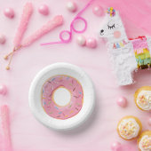 Retro-farbige Donut-Muster Minimalist Party-Spaß Pappteller (Party)