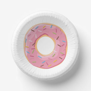 Retro-farbige Donut-Muster Minimalist Party-Spaß Pappteller