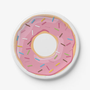 Retro-farbige Donut-Muster Minimalist Party-Spaß Pappteller