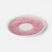 Retro-farbige Donut-Muster Minimalist Party-Spaß Pappteller (Schrägansicht)