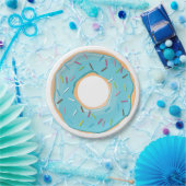 Retro-farbige Donut-Muster Minimalist Party-Spaß Pappteller (Party)
