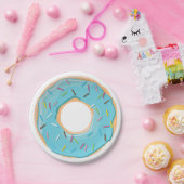 Retro-farbige Donut-Muster Minimalist Party-Spaß Pappteller (Party)