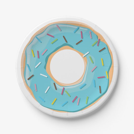Retro-farbige Donut-Muster Minimalist Party-Spaß Pappteller (Vorderseite)