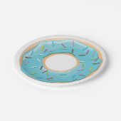 Retro-farbige Donut-Muster Minimalist Party-Spaß Pappteller (Schrägansicht)