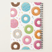 Retro-farbige Donut-Muster Minimalist Party-Spaß Planer (Rückseite)
