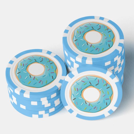Retro-farbige Donut-Muster Minimalist Party-Spaß Pokerchips (Stapel)