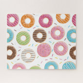 Retro-farbige Donut-Muster Minimalist Party-Spaß Puzzle (Horizontal)