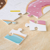Retro-farbige Donut-Muster Minimalist Party-Spaß Puzzle (Seite)