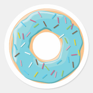 Retro-farbige Donut-Muster Minimalist Party-Spaß Runder Aufkleber