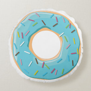 Retro-farbige Donut-Muster Minimalist Party-Spaß Rundes Kissen