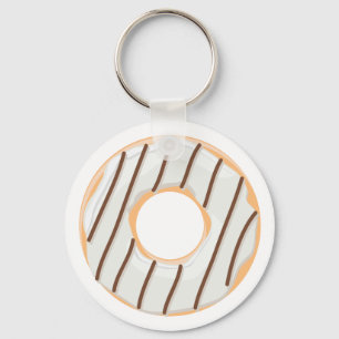 Retro-farbige Donut-Muster Minimalist Party-Spaß Schlüsselanhänger