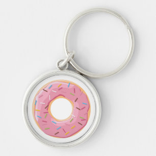 Retro-farbige Donut-Muster Minimalist Party-Spaß Schlüsselanhänger