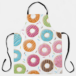 Retro-farbige Donut-Muster Minimalist Party-Spaß Schürze
