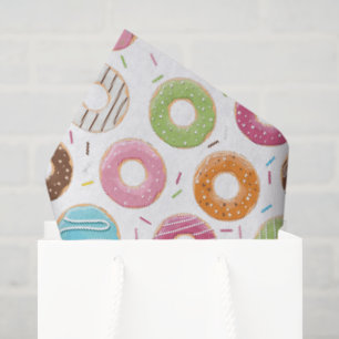 Retro-farbige Donut-Muster Minimalist Party-Spaß Seidenpapier