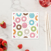 Retro-farbige Donut-Muster Minimalist Party-Spaß Serviette (Beispiel)
