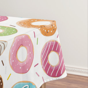 Retro-farbige Donut-Muster Minimalist Party-Spaß Tischdecke