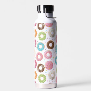 Retro-farbige Donut-Muster Minimalist Party-Spaß Trinkflasche