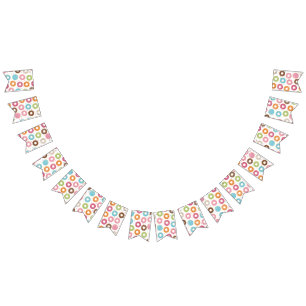 Retro-farbige Donut-Muster Minimalist Party-Spaß Wimpelkette