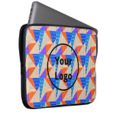 Retro farbige Formen auf braun Laptopschutzhülle (Vorne Rechts)