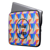 Retro farbige Formen auf braun Laptopschutzhülle (Vorderseite Links)