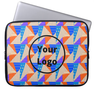 Retro farbige Formen auf braun Laptopschutzhülle