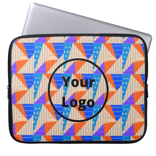 Retro farbige Formen auf braun Laptopschutzhülle (Vorderseite)