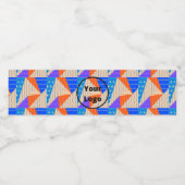 Retro farbige Formen auf braun Wasserflaschenetikett (Einzelnes Label)