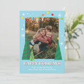 Retro farbige Foto-Weihnachtskarten Feiertagskarte (Stehend Vorderseite)