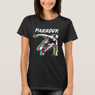 Retro Farbige Free Running Springen Parkour Für Mä T-Shirt