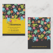 Retro Farbige Fun Niedlich Boy Cartoon Außerirdisc Visitenkarte (Vorne/Hinten)