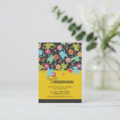 Retro Farbige Fun Niedlich Boy Cartoon Außerirdisc Visitenkarte (Stehend Vorderseite)