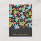 Retro Farbige Fun Niedlich Boy Cartoon Außerirdisc Visitenkarte (Rückseite)