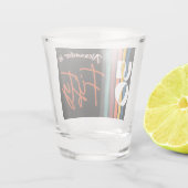 Retro-farbige gestreifte Fünfzig-Geburtstagsfeier  Schnapsglas (Rückseite)