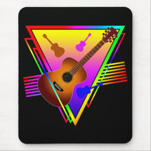 Retro Farbige Gitarre Mousepad