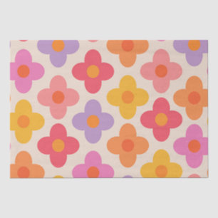 Retro Farbige Hippie Mod Blumen Muster Seidenpapier