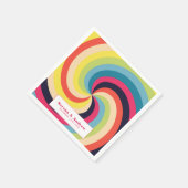 Retro-farbige Hochzeit Serviette (Ecke)