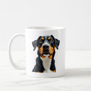 Retro-Farbige Hundeporträt-Illustration Retro-P Kaffeetasse