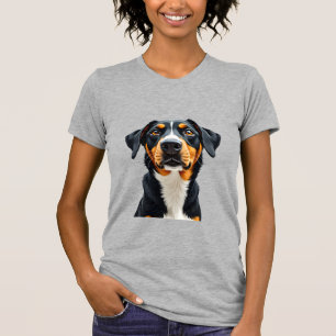 Retro-Farbige-Hundeporträt-Illustration Retro-P T-Shirt