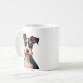 Retro-Farbige-Hundeporträt-Illustration Retro T Kaffeetasse (Vorderseite Links)