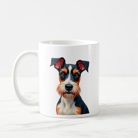Retro-Farbige-Hundeporträt-Illustration Retro T Kaffeetasse (Links)