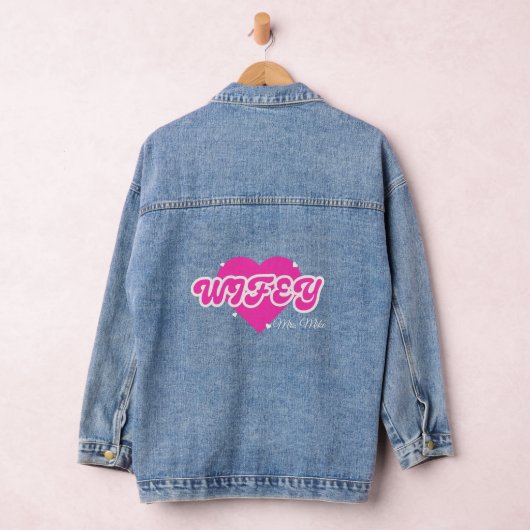 Retro Farbige Kalligraphie Jeansjacke (Hangar)