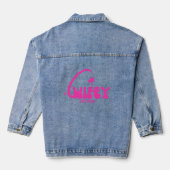 Retro Farbige Kalligraphie Jeansjacke (Rückseite)